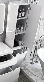 Style Line Шкаф пенал Марелла 30 Люкс Plus антискрейтч с б/к белый – фотография-2